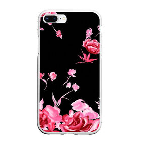Чехол для iPhone 7Plus/8 Plus матовый с принтом Яркие розы в Новосибирске, Силикон | Область печати: задняя сторона чехла, без боковых панелей | арт | рисунок | роза | розовая роза | розовые розы | розовый | розы | тёмный | цветы | чёрный