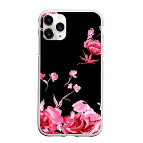 Чехол для iPhone 11 Pro Max матовый с принтом Яркие розы в Новосибирске, Силикон |  | арт | рисунок | роза | розовая роза | розовые розы | розовый | розы | тёмный | цветы | чёрный