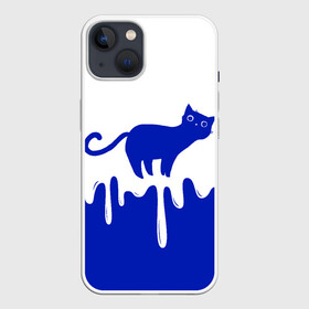 Чехол для iPhone 13 с принтом Milk Cat в Новосибирске,  |  | cat | cats | japan | kitty | milk | кавай | кот | котейка | котенок | котик | кошка | кошки | милград | молоко | ня | япония