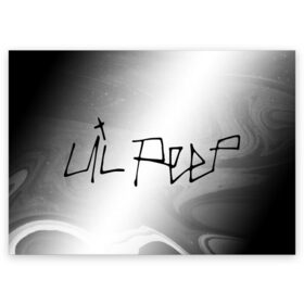Поздравительная открытка с принтом LIL PEEP / ЛИЛ ПИП в Новосибирске, 100% бумага | плотность бумаги 280 г/м2, матовая, на обратной стороне линовка и место для марки
 | Тематика изображения на принте: beautiful | daddy | heart | life | lil | lilpeep | music | peep | rap | rapper | rip | tattoo | лил | лилпип | литл | лого | музыка | папочка | пип | рип | рожица | рэп | рэпер | рэперы | сердечко | сердце | символ | тату | татуировки