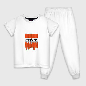 Детская пижама хлопок с принтом TNT в Новосибирске, 100% хлопок |  брюки и футболка прямого кроя, без карманов, на брюках мягкая резинка на поясе и по низу штанин
 | game | minecraft | tnt | блок | взрыв | динамит | игра | майн | майнкрафт | мороженное | тнт