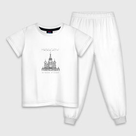 Детская пижама хлопок с принтом Москва координаты в Новосибирске, 100% хлопок |  брюки и футболка прямого кроя, без карманов, на брюках мягкая резинка на поясе и по низу штанин
 | координаты | красная площадь | кремль | москва
