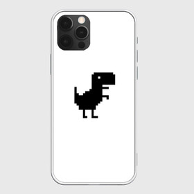 Чехол для iPhone 12 Pro с принтом Google динозаврик в Новосибирске, силикон | область печати: задняя сторона чехла, без боковых панелей | dino | dinomax | googledino | дино | динозавр | потерялся