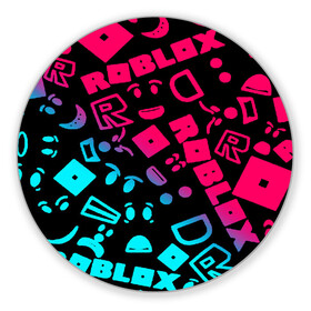 Коврик для мышки круглый с принтом Roblox в Новосибирске, резина и полиэстер | круглая форма, изображение наносится на всю лицевую часть | game | roblox | блок | игра | игрушка | лего | персонажи | персонажи из кубиков | роблокс | робот