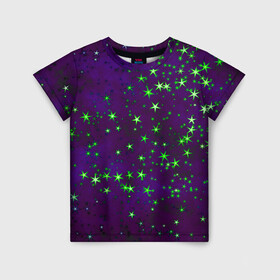 Детская футболка 3D с принтом Звездное небо арт в Новосибирске, 100% гипоаллергенный полиэфир | прямой крой, круглый вырез горловины, длина до линии бедер, чуть спущенное плечо, ткань немного тянется | арт | звездное небо | звездочки | звезды | космос | небо | рисунок | текстура | туманность