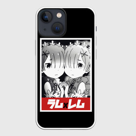 Чехол для iPhone 13 mini с принтом Re:Zero в Новосибирске,  |  | anime | glitch | japan | ram | re | rem | rezero | senpai | subaru | waifu | zero | анимация | аниме | вайфу | глитч | глич | мультсериал | мультфильм | семпай | сенпай | сериал | япония