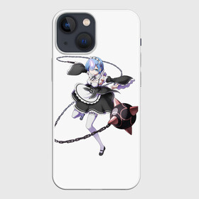 Чехол для iPhone 13 mini с принтом Re:Zero в Новосибирске,  |  | anime | glitch | japan | ram | re | rem | rezero | senpai | subaru | waifu | zero | анимация | аниме | вайфу | глитч | глич | мультсериал | мультфильм | семпай | сенпай | сериал | япония