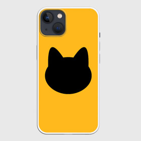 Чехол для iPhone 13 с принтом Мордочка коти в Новосибирске,  |  | арт | вектор | кот | котёнок | кошка | оранжевый | рисунок | силуэт | тёмный | чёрный