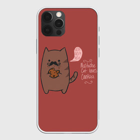 Чехол для iPhone 12 Pro Max с принтом Котик любит печеньки в Новосибирске, Силикон |  | английский язык | арт | ест | кот | котёнок | котик | печенье | печеньки | рисунок | текст | усы