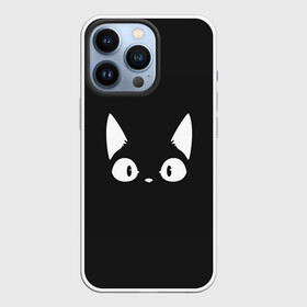 Чехол для iPhone 13 Pro с принтом Кошачья мордочка в Новосибирске,  |  | арт | белый | кот | кошачья мордочка | кошка | ночь | рисунок | тень | чёрный