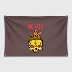 Флаг-баннер с принтом AC/DC в Новосибирске, 100% полиэстер | размер 67 х 109 см, плотность ткани — 95 г/м2; по краям флага есть четыре люверса для крепления | music | rock | star | группа | рок