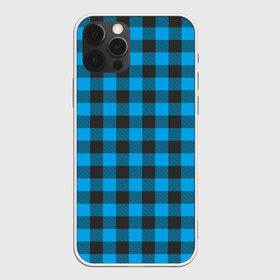 Чехол для iPhone 12 Pro Max с принтом Голубая клетка в Новосибирске, Силикон |  | cage | cage pattern | checkered ornament | ornament | pattern | print cage | tartan | голубая клетка | клетка | клетка узор | клетчатый орнамент | орнамент | принт клетка | тартан | узор | шотландка | шотландская клетка