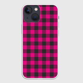 Чехол для iPhone 13 mini с принтом Розовая клетка в Новосибирске,  |  | cage | cage pattern | checkered ornament | ornament | pattern | pink | print cage | tartan | клетка | клетка узор | клетчатый орнамент | орнамент | принт клетка | розовая | розовая клетка | тартан | узор | шотландка | шотландская клетка