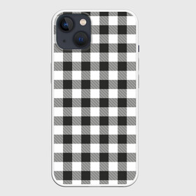 Чехол для iPhone 13 с принтом Черно белая клетка в Новосибирске,  |  | cage | cage pattern | checkered ornament | ornament | pattern | print cage | tartan | клетка | клетка узор | клетчатый орнамент | орнамент | принт клетка | тартан | узор | черно белая клетка | шотландка | шотландская клетка