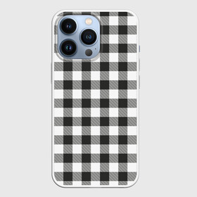 Чехол для iPhone 13 Pro с принтом Черно белая клетка в Новосибирске,  |  | cage | cage pattern | checkered ornament | ornament | pattern | print cage | tartan | клетка | клетка узор | клетчатый орнамент | орнамент | принт клетка | тартан | узор | черно белая клетка | шотландка | шотландская клетка