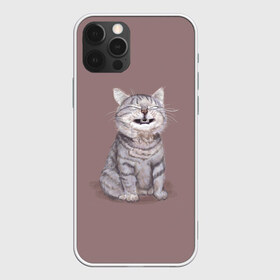 Чехол для iPhone 12 Pro Max с принтом Котёнок ыыы в Новосибирске, Силикон |  | Тематика изображения на принте: арт | кот | котёнок | кошка | мем | мемный кот | мемный котенок | мэм | мэмный котёнок | рисунок | серый | серый кот | тёмный | фиолетовый
