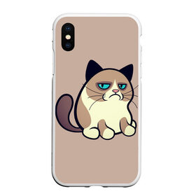 Чехол для iPhone XS Max матовый с принтом Великий Grumpy Cat в Новосибирске, Силикон | Область печати: задняя сторона чехла, без боковых панелей | grumpy cat | арт | кот | кот grumpy cat | котёнок | кошка | недовольный кот | рисунок