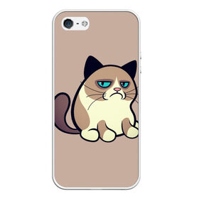 Чехол для iPhone 5/5S матовый с принтом Великий Grumpy Cat в Новосибирске, Силикон | Область печати: задняя сторона чехла, без боковых панелей | grumpy cat | арт | кот | кот grumpy cat | котёнок | кошка | недовольный кот | рисунок