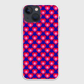 Чехол для iPhone 13 mini с принтом Неоновые сердца в Новосибирске,  |  | hearts | love is | neon | pattern | valentines day | алиса | бабушка | валентина | влюбленные | девушке | дочь | лучшая | любимая | любовь | мама | подарок | романтика | свадьба | сердечки | сердечко | сердце | сестра | узор