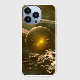 Чехол для iPhone 13 Pro с принтом Saturn в Новосибирске,  |  | cosmos | meteorite | saturn | space | космос | метеорит | пространство | сатурн