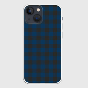 Чехол для iPhone 13 mini с принтом Темно синяя Клетка в Новосибирске,  |  | cage | cage pattern | checkered ornament | ornament | pattern | print cage | tartan | клетка | клетка узор | клетчатый орнамент | орнамент | принт клетка | тартан | темно синяя клетка | узор | шотландка | шотландская клетка