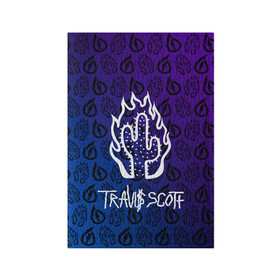 Обложка для паспорта матовая кожа с принтом TRAVIS SCOTT в Новосибирске, натуральная матовая кожа | размер 19,3 х 13,7 см; прозрачные пластиковые крепления | Тематика изображения на принте: scott | travis | travis scott | арт | градиент | значки | значлк | исполнитель | кактус | лого | логотип | музыка | музыкант | огонь | певец | певец трэвис скотт | песни | пламя | пясня | рэп | рэпер | скотт | трэвис