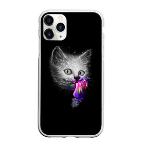 Чехол для iPhone 11 Pro Max матовый с принтом Котейка с мороженным в Новосибирске, Силикон |  | арт | кот | котёнок | кошка | мороженное | рисунок | серая кошка | серый кот | серый котёнок | чёрный | яркие цвета