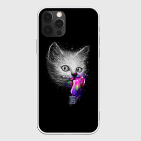 Чехол для iPhone 12 Pro Max с принтом Котейка с мороженным в Новосибирске, Силикон |  | арт | кот | котёнок | кошка | мороженное | рисунок | серая кошка | серый кот | серый котёнок | чёрный | яркие цвета