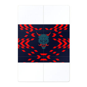 Магнитный плакат 2Х3 с принтом демон они в Новосибирске, Полимерный материал с магнитным слоем | 6 деталей размером 9*9 см | демон | киберпанк | маска | они | самурай | хання | япония