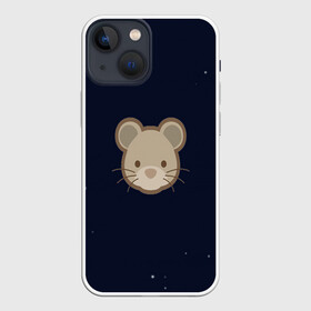 Чехол для iPhone 13 mini с принтом Ночная мышь в Новосибирске,  |  | арт | звёзды | мерцание | мышь | небо | ночь | рисунок | сияние