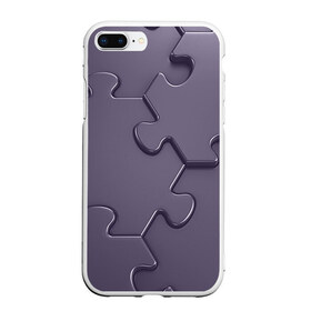 Чехол для iPhone 7Plus/8 Plus матовый с принтом Puzzles в Новосибирске, Силикон | Область печати: задняя сторона чехла, без боковых панелей | Тематика изображения на принте: puzzles | геометрические пазлы | крупные пазлы | модные пазлы | пазл | пазлы