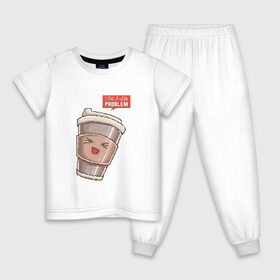 Детская пижама хлопок с принтом 8 бит Латте в Новосибирске, 100% хлопок |  брюки и футболка прямого кроя, без карманов, на брюках мягкая резинка на поясе и по низу штанин
 | 8 bit | 8bit | 8бит | art | coffee | cup | cute | kawaii | mug | pixel | pixelart | problem | арт | восьмибитная | восьмибитные | кавайный | капучино | кофе | кофеек | милота | милый | пиксели | пиксель | пиксельная | проблема | стакан