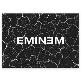 Поздравительная открытка с принтом EMINEM / ЭМИНЕМ в Новосибирске, 100% бумага | плотность бумаги 280 г/м2, матовая, на обратной стороне линовка и место для марки
 | eminem | logo | music | oldschool | rap | raper | еминем | лого | логотип | логотипы | музыка | музыкант | олдскул | рэп | рэпер | рэппер | символ | символы | эминем