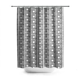 Штора 3D для ванной с принтом Архитектура в Новосибирске, 100% полиэстер | плотность материала — 100 г/м2. Стандартный размер — 146 см х 180 см. По верхнему краю — пластиковые люверсы для креплений. В комплекте 10 пластиковых колец | архитектура | бетон | брутализм | геометрия | квадраты | кубизм | кубы | паттерн | хрущевки