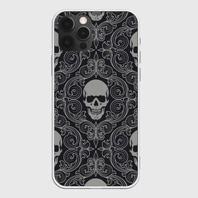 Чехол для iPhone 12 Pro Max с принтом Skulls в Новосибирске, Силикон |  | skull | милые | минимализм | много черепов | страшные | ужасы | череп | черепы