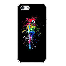 Чехол для iPhone 5/5S матовый с принтом Попугай в Новосибирске, Силикон | Область печати: задняя сторона чехла, без боковых панелей | bird | colors | eweryday | life | nature | ара | креатив | повседневный стиль | попугай | природа | птица | радуга | разноцветный | темный