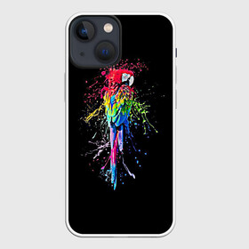 Чехол для iPhone 13 mini с принтом Попугай в Новосибирске,  |  | bird | colors | eweryday | life | nature | ара | креатив | повседневный стиль | попугай | природа | птица | радуга | разноцветный | темный