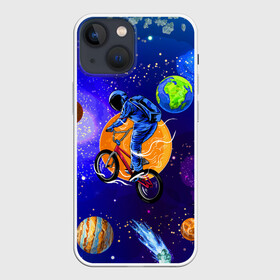 Чехол для iPhone 13 mini с принтом Space bicycle в Новосибирске,  |  | astronaut | bicycle | comet | cosmos | earth | jupiter | mars | moon | saturn | space | spacesuit | star | астронавт | велосипед | звезда | земля | комета | космонавт | космос | луна | марс | сатурн | скафандр | юлитер