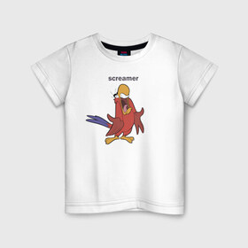 Детская футболка хлопок с принтом Яго в Новосибирске, 100% хлопок | круглый вырез горловины, полуприлегающий силуэт, длина до линии бедер | aladdin | iago | vdkimel | аладдин | яго