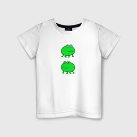 Детская футболка хлопок с принтом Жаба  в Новосибирске, 100% хлопок | круглый вырез горловины, полуприлегающий силуэт, длина до линии бедер | жаба | лягушка | лягушонок | мем | свинка пеппа | тик ток
