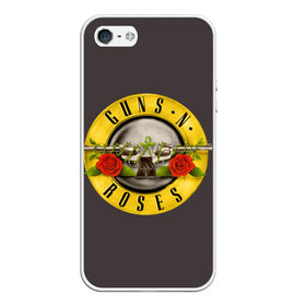 Чехол для iPhone 5/5S матовый с принтом Guns n Roses в Новосибирске, Силикон | Область печати: задняя сторона чехла, без боковых панелей | music | rock | группа | звезда | рок