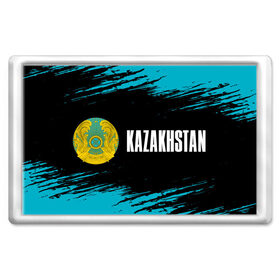 Магнит 45*70 с принтом KAZAKHSTAN / КАЗАХСТАН в Новосибирске, Пластик | Размер: 78*52 мм; Размер печати: 70*45 | flag | kazakhstan | qazaqstan | герб | захах | казахстан | кахахи | лого | нур султан | республика | символ | страна | флаг