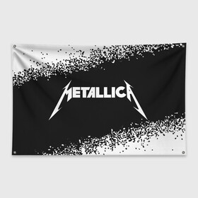 Флаг-баннер с принтом METALLICA МЕТАЛЛИКА в Новосибирске, 100% полиэстер | размер 67 х 109 см, плотность ткани — 95 г/м2; по краям флага есть четыре люверса для крепления | hetfield | james | logo | metal | metalica | metallica | music | rock | star | джеймс | звезда | знак | ларс | лого | логотип | логотипы | метал | металика | металлика | музыка | рок | символ | символы | ульрих | хэтфилд