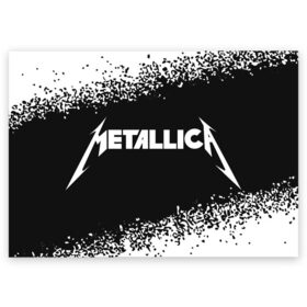 Поздравительная открытка с принтом METALLICA / МЕТАЛЛИКА в Новосибирске, 100% бумага | плотность бумаги 280 г/м2, матовая, на обратной стороне линовка и место для марки
 | hetfield | james | logo | metal | metalica | metallica | music | rock | star | джеймс | звезда | знак | ларс | лого | логотип | логотипы | метал | металика | металлика | музыка | рок | символ | символы | ульрих | хэтфилд