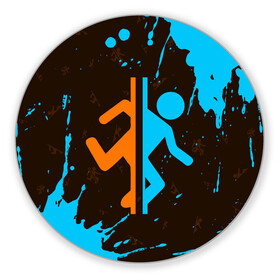 Коврик для мышки круглый с принтом PORTAL / ПОРТАЛ в Новосибирске, резина и полиэстер | круглая форма, изображение наносится на всю лицевую часть | game | games | half | half life | halflife | life | logo | portal | portal 2 | portal2 | valve | игра | игры | лайф | лого | логотип | логотипы | портал | портал 2 | портал2 | символ | символы | халф | халф лайф | халфлайф