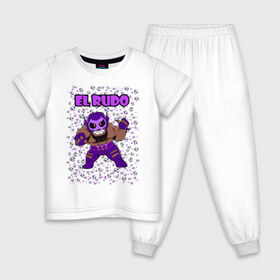 Детская пижама хлопок с принтом Brawl STARS (EL RUDO) в Новосибирске, 100% хлопок |  брюки и футболка прямого кроя, без карманов, на брюках мягкая резинка на поясе и по низу штанин
 | brawl | el rudo | leon | moba | stars | supercell | игра | коллаж | паттерн