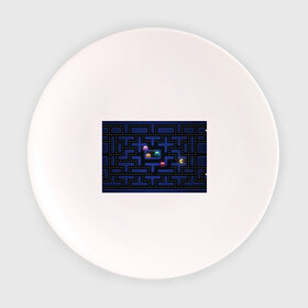 Тарелка с принтом Pacman в Новосибирске, фарфор | диаметр - 210 мм
диаметр для нанесения принта - 120 мм | Тематика изображения на принте: pac man | pacman | аркады | пакмэн