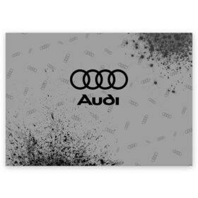 Поздравительная открытка с принтом AUDI / АУДИ в Новосибирске, 100% бумага | плотность бумаги 280 г/м2, матовая, на обратной стороне линовка и место для марки
 | Тематика изображения на принте: audi | auto | felb | logo | moto | quattro | sport | symbol | авто | автомобильные | ауди | кватро | кольца | лого | логотип | логотипы | марка | мото | символ | спорт | фгвш | шильдик