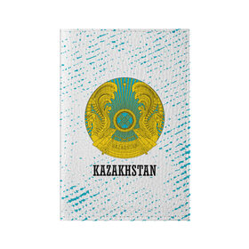 Обложка для паспорта матовая кожа с принтом KAZAKHSTAN / КАЗАХСТАН в Новосибирске, натуральная матовая кожа | размер 19,3 х 13,7 см; прозрачные пластиковые крепления | Тематика изображения на принте: flag | kazakhstan | qazaqstan | герб | захах | казахстан | кахахи | лого | нур султан | республика | символ | страна | флаг