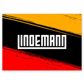 Поздравительная открытка с принтом LINDEMANN / ЛИНДЕМАНН в Новосибирске, 100% бумага | плотность бумаги 280 г/м2, матовая, на обратной стороне линовка и место для марки
 | lindeman | lindemann | logo | music | rammstein | ramstein | rock | til | till | линдеман | линдеманн | лого | логотип | логотипы | музыка | раммштайн | рамштайн | рок | символ | символы | солист | тилль | тиль